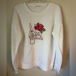 VANS NO THANKS ROSE PEACE CREWNECK SWEATSHIRT SWEATER